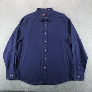 Untuckit Shirt Mens XL Blue Regular Fit Long Sleeve Button‎ Up Cotton Collared